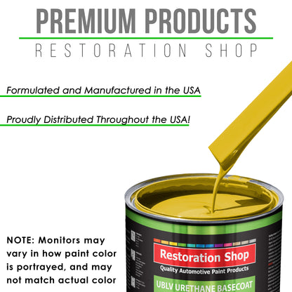 Electric Yellow - LOW VOC Urethane Basecoat with Clearcoat Auto Paint - Complete Medium Quart Paint Kit - Professional High Gloss Automotive Coating