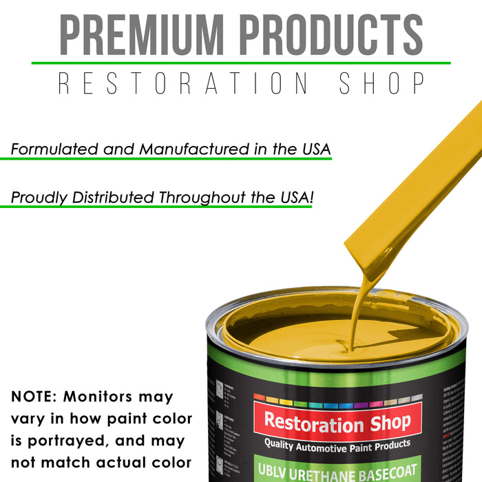 Canary Yellow - LOW VOC Urethane Basecoat Auto Paint - Gallon Paint Color Only - Professional High Gloss Automotive, Car, Truck Refinish Coating