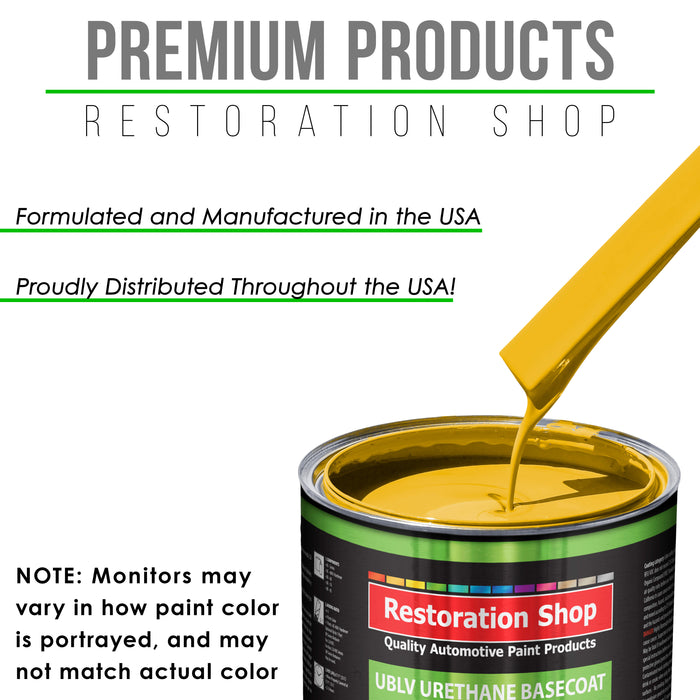 Indy Yellow - LOW VOC Urethane Basecoat with Clearcoat Auto Paint - Complete Medium Gallon Paint Kit - Professional High Gloss Automotive Coating