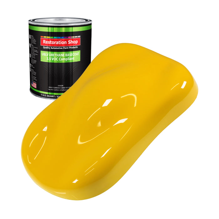 Viper Yellow - LOW VOC Urethane Basecoat Auto Paint - Quart Paint Color Only - Professional High Gloss Automotive Coating