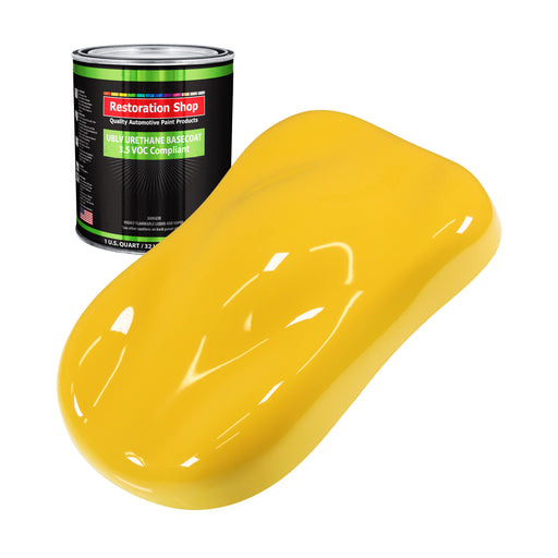Sunshine Yellow - LOW VOC Urethane Basecoat Auto Paint - Quart Paint Color Only - Professional High Gloss Automotive Coating
