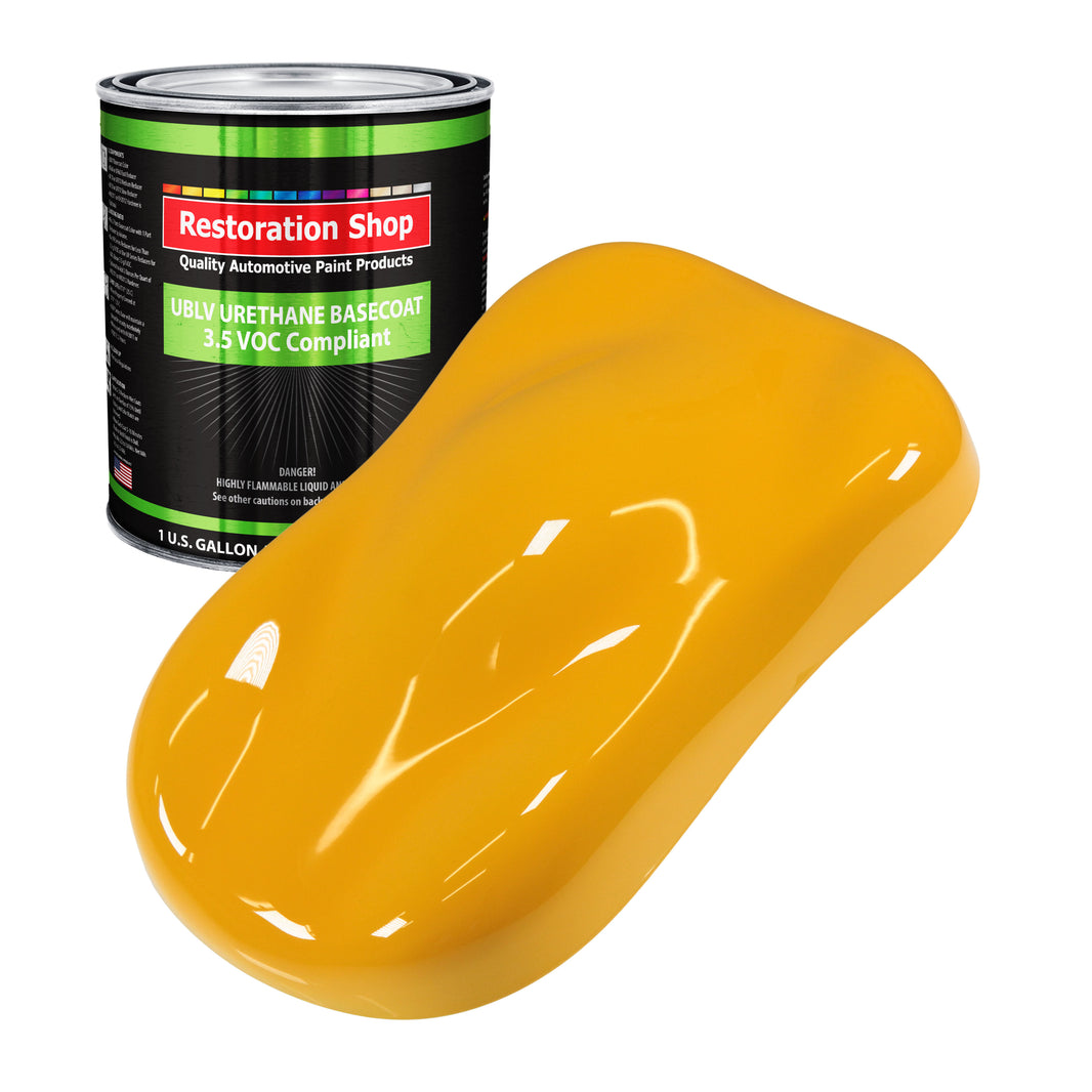 Citrus Yellow - LOW VOC Urethane Basecoat Auto Paint - Gallon Paint Color Only - Professional High Gloss Automotive, Car, Truck Refinish Coating