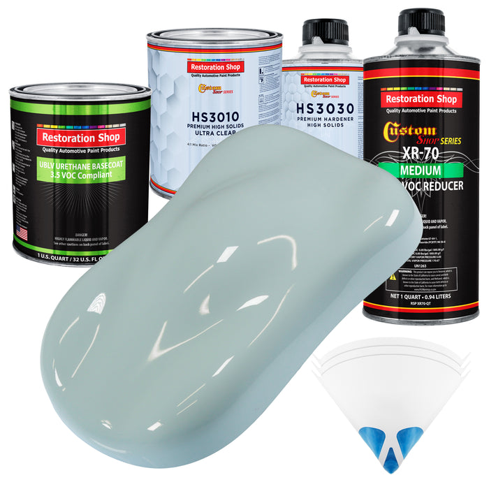 Diamond Blue - LOW VOC Urethane Basecoat with Premium Clearcoat Auto Paint - Complete Medium Quart Paint Kit - Professional Gloss Automotive Coating