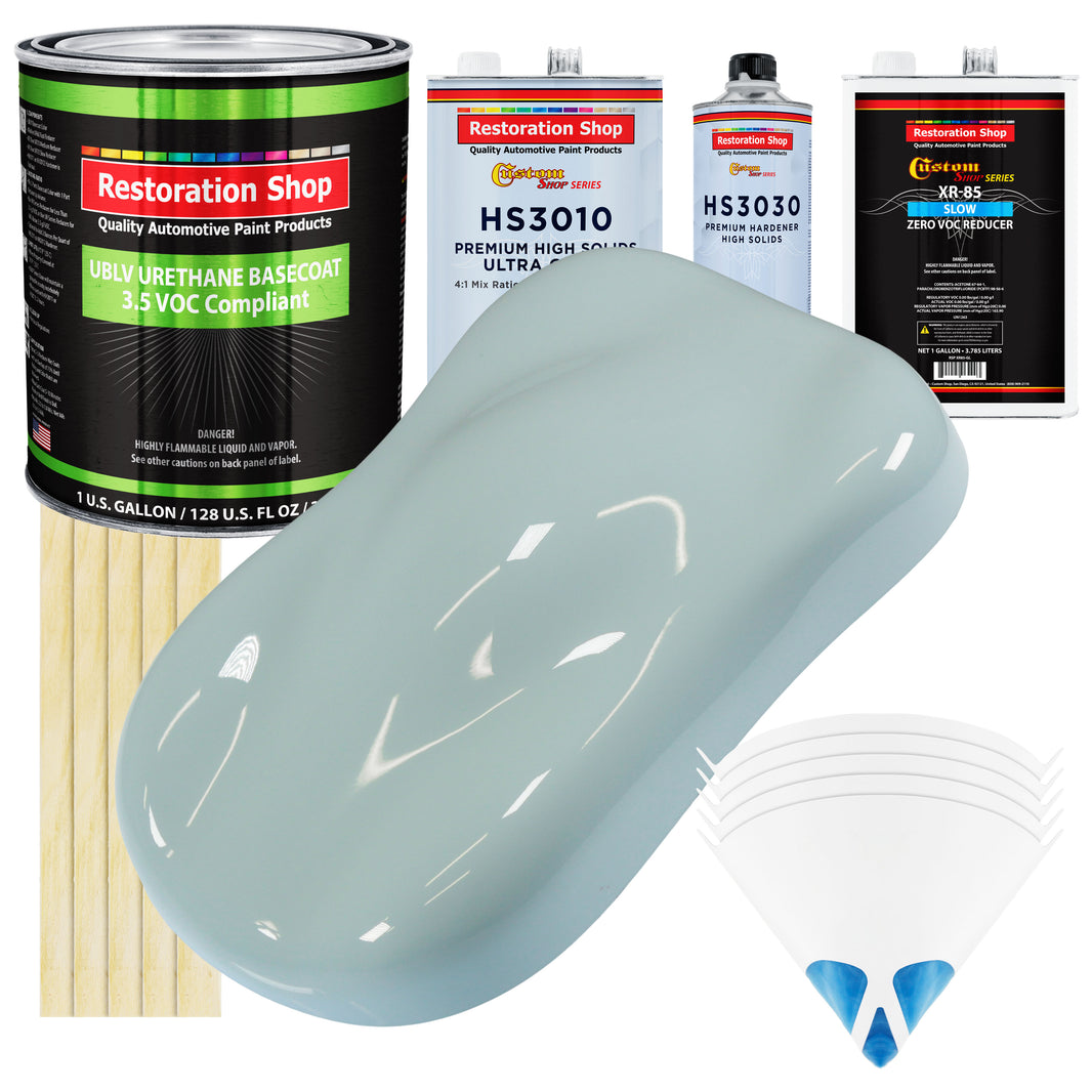 Diamond Blue - LOW VOC Urethane Basecoat with Premium Clearcoat Auto Paint (Complete Slow Gallon Paint Kit) Professional High Gloss Automotive Coating