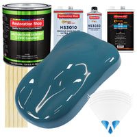 Medium Blue - LOW VOC Urethane Basecoat with Premium Clearcoat Auto Paint (Complete Slow Gallon Paint Kit) Professional High Gloss Automotive Coating