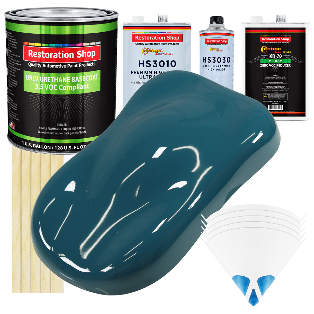 Transport Blue - LOW VOC Urethane Basecoat with Premium Clearcoat Auto Paint (Complete Medium Gallon Paint Kit) Professional Gloss Automotive Coating