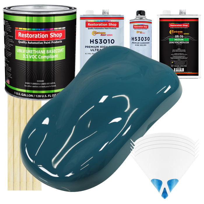 Transport Blue - LOW VOC Urethane Basecoat with Premium Clearcoat Auto Paint (Complete Medium Gallon Paint Kit) Professional Gloss Automotive Coating