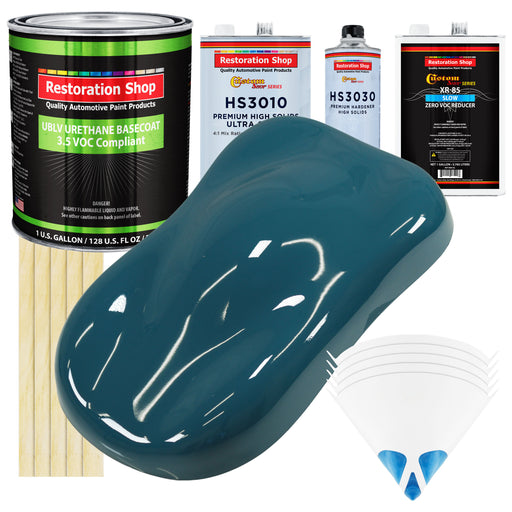 Transport Blue - LOW VOC Urethane Basecoat with Premium Clearcoat Auto Paint - Complete Slow Gallon Paint Kit - Professional Gloss Automotive Coating