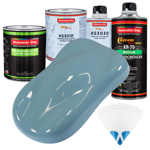 Glacier Blue - LOW VOC Urethane Basecoat with Premium Clearcoat Auto Paint - Complete Medium Quart Paint Kit - Professional Gloss Automotive Coating