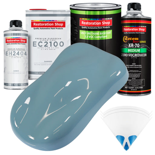 Glacier Blue - LOW VOC Urethane Basecoat with European Clearcoat Auto Paint - Complete Quart Paint Color Kit - Automotive Coating