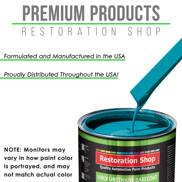 Petty Blue - LOW VOC Urethane Basecoat with Premium Clearcoat Auto Paint (Complete Medium Quart Paint Kit) Professional High Gloss Automotive Coating