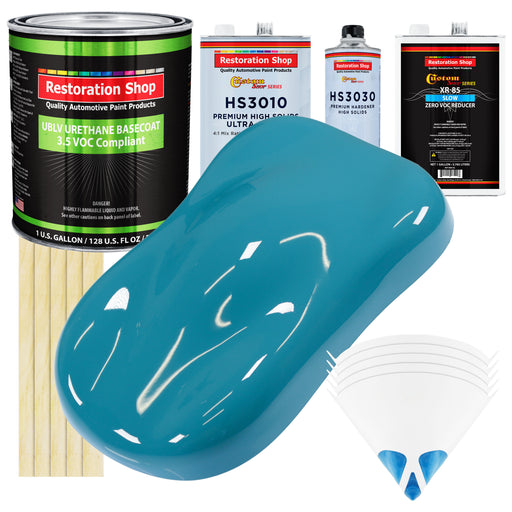 Petty Blue - LOW VOC Urethane Basecoat with Premium Clearcoat Auto Paint - Complete Slow Gallon Paint Kit - Professional High Gloss Automotive Coating