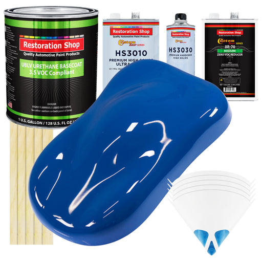 Reflex Blue - LOW VOC Urethane Basecoat with Premium Clearcoat Auto Paint - Complete Medium Gallon Paint Kit - Professional Gloss Automotive Coating