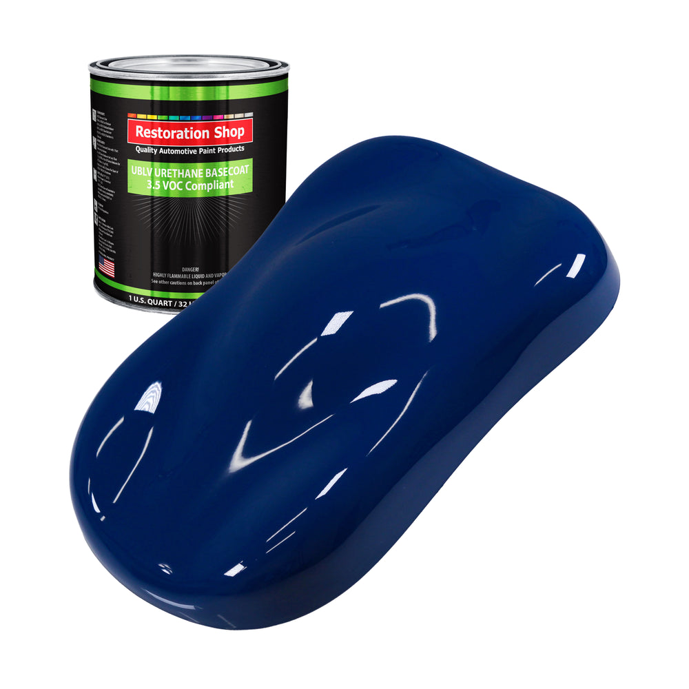 Marine Blue - LOW VOC Urethane Basecoat Auto Paint - Quart Paint Color Only - Professional High Gloss Automotive Coating