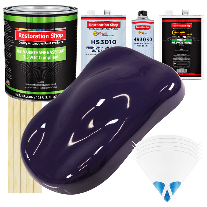 Majestic Purple - LOW VOC Urethane Basecoat with Premium Clearcoat Auto Paint (Complete Medium Gallon Paint Kit) Professional Gloss Automotive Coating