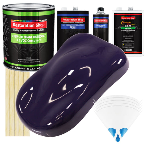 Majestic Purple - LOW VOC Urethane Basecoat with Clearcoat Auto Paint - Complete Medium Gallon Paint Kit - Professional High Gloss Automotive Coating