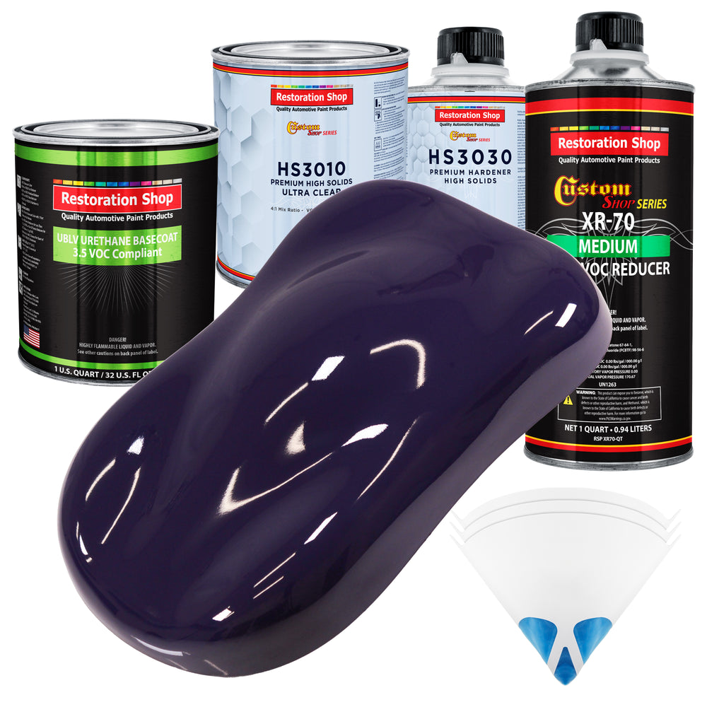 Majestic Purple - LOW VOC Urethane Basecoat with Premium Clearcoat Auto Paint (Complete Medium Quart Paint Kit) Professional Gloss Automotive Coating