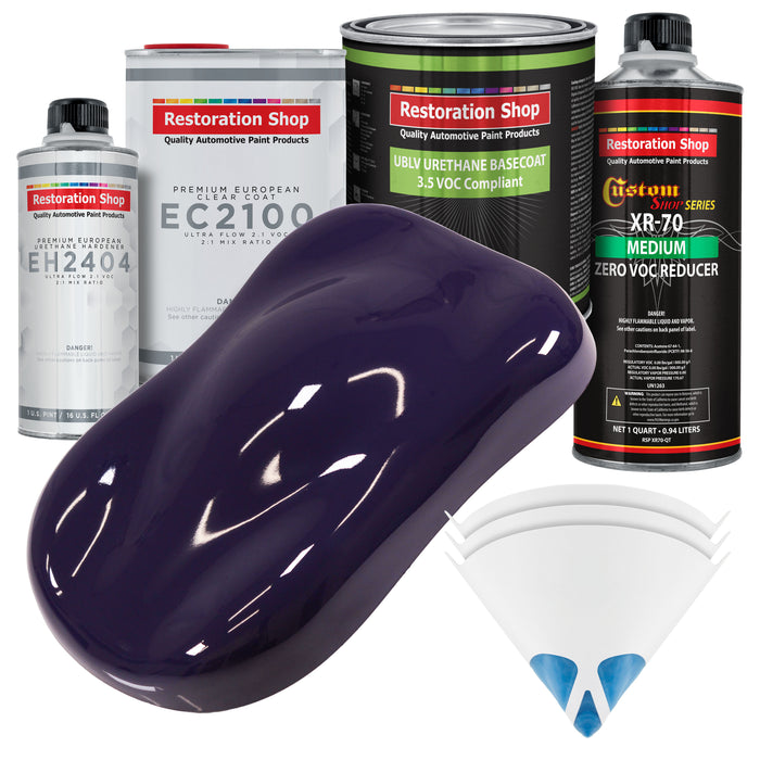 Majestic Purple - LOW VOC Urethane Basecoat with European Clearcoat Auto Paint - Complete Quart Paint Color Kit - Automotive Coating