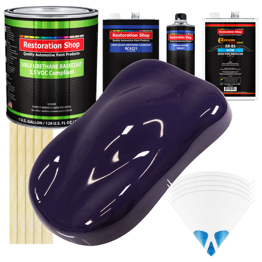 Majestic Purple - LOW VOC Urethane Basecoat with Clearcoat Auto Paint - Complete Slow Gallon Paint Kit - Professional High Gloss Automotive Coating