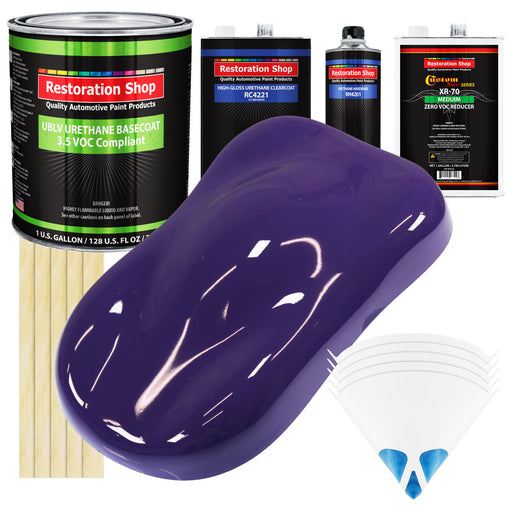 Mystical Purple - LOW VOC Urethane Basecoat with Clearcoat Auto Paint - Complete Medium Gallon Paint Kit - Professional High Gloss Automotive Coating