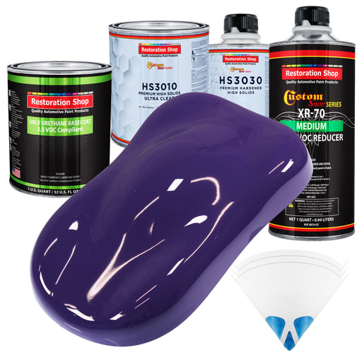 Mystical Purple - LOW VOC Urethane Basecoat with Premium Clearcoat Auto Paint (Complete Medium Quart Paint Kit) Professional Gloss Automotive Coating