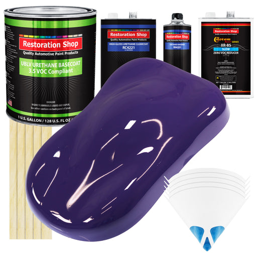Mystical Purple - LOW VOC Urethane Basecoat with Clearcoat Auto Paint - Complete Slow Gallon Paint Kit - Professional High Gloss Automotive Coating