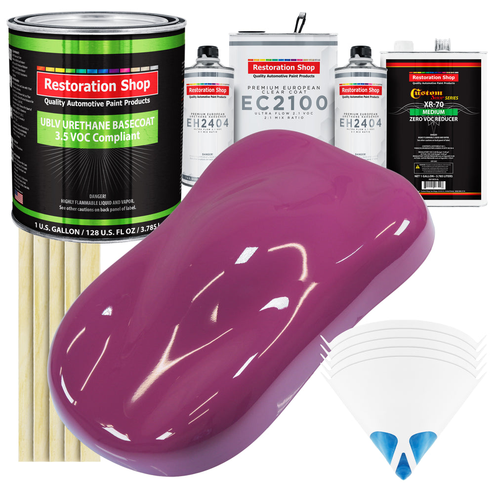 Magenta - LOW VOC Urethane Basecoat with European Clearcoat Auto Paint - Complete Gallon Paint Color Kit - Automotive Coating