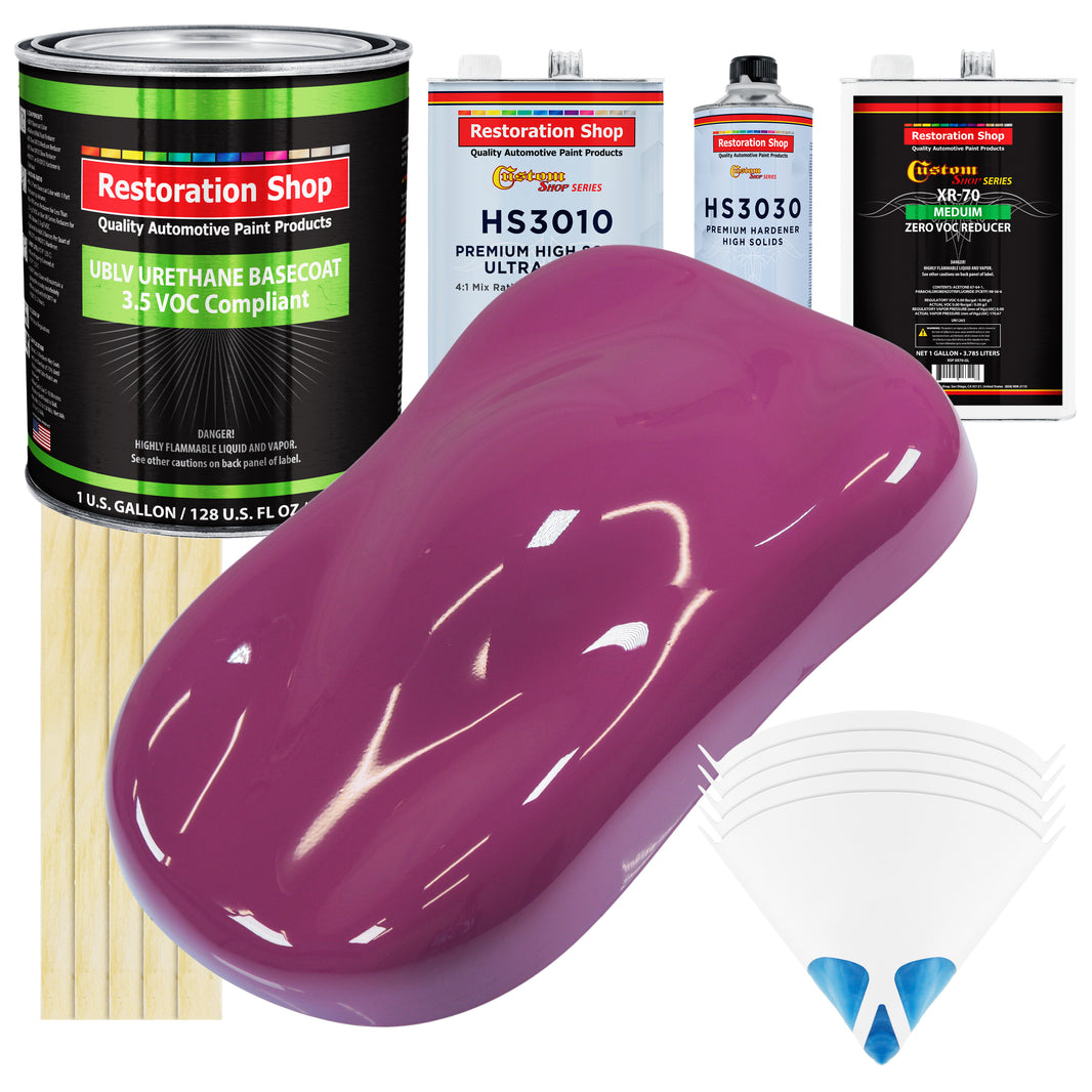 Magenta - LOW VOC Urethane Basecoat with Premium Clearcoat Auto Paint - Complete Medium Gallon Paint Kit - Professional High Gloss Automotive Coating