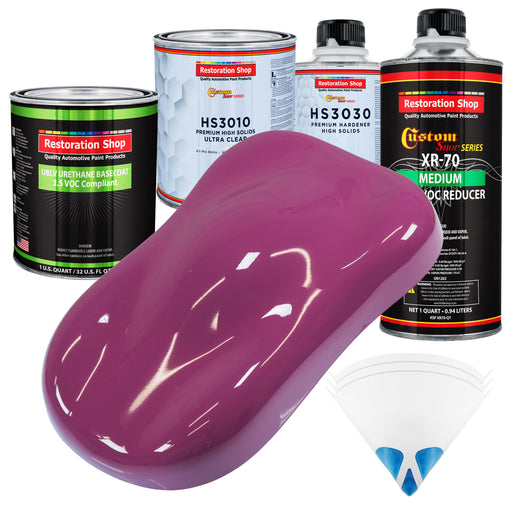 Magenta - LOW VOC Urethane Basecoat with Premium Clearcoat Auto Paint - Complete Medium Quart Paint Kit - Professional High Gloss Automotive Coating