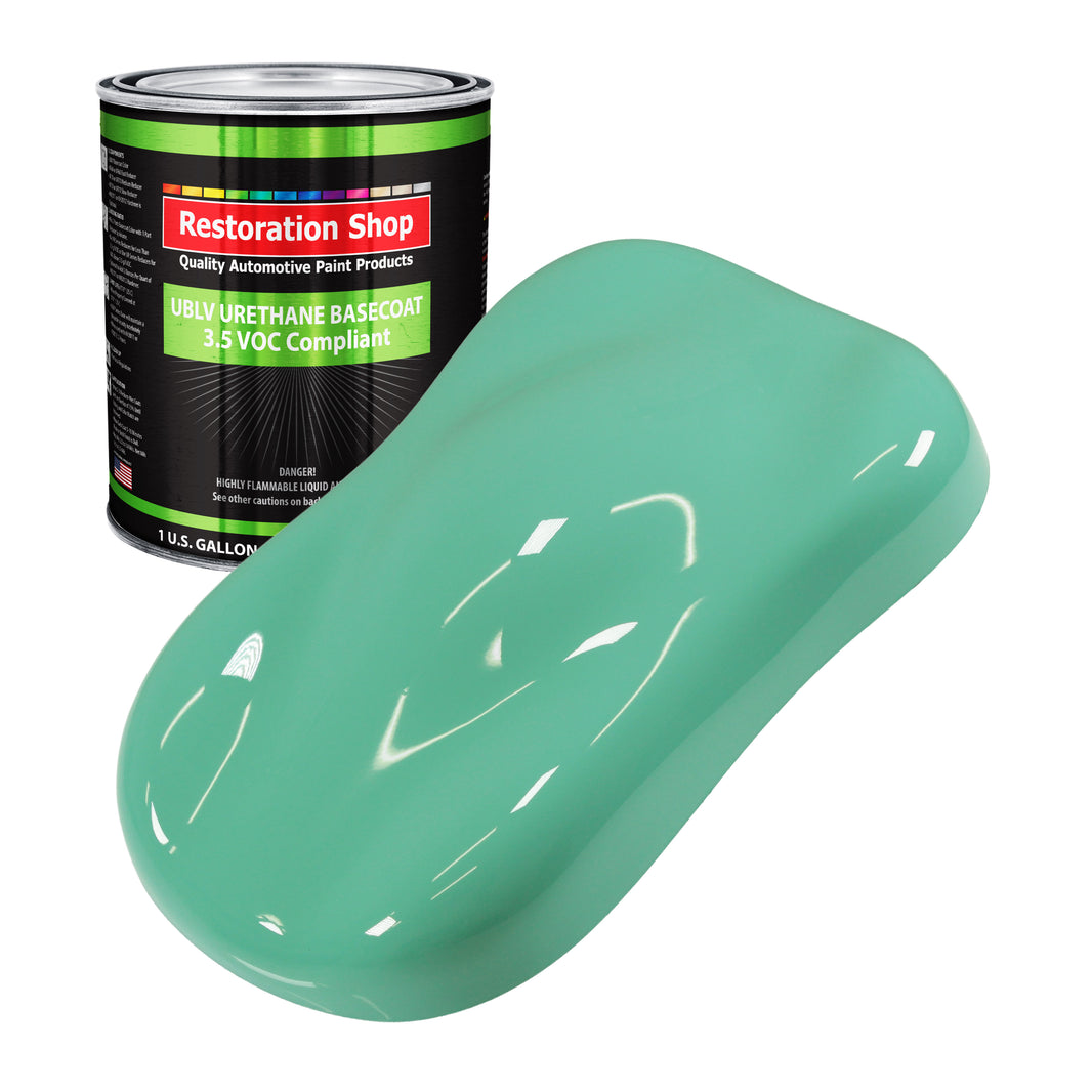 Light Aqua - LOW VOC Urethane Basecoat Auto Paint - Gallon Paint Color Only - Professional High Gloss Automotive, Car, Truck Refinish Coating