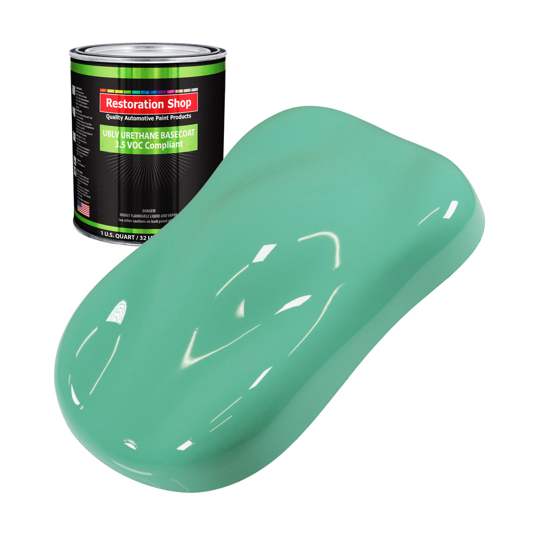 Light Aqua - LOW VOC Urethane Basecoat Auto Paint - Quart Paint Color Only - Professional High Gloss Automotive Coating