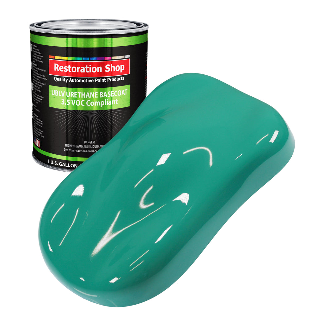 Tropical Turquoise - LOW VOC Urethane Basecoat Auto Paint - Gallon Paint Color Only - Professional High Gloss Automotive, Car, Truck Refinish Coating