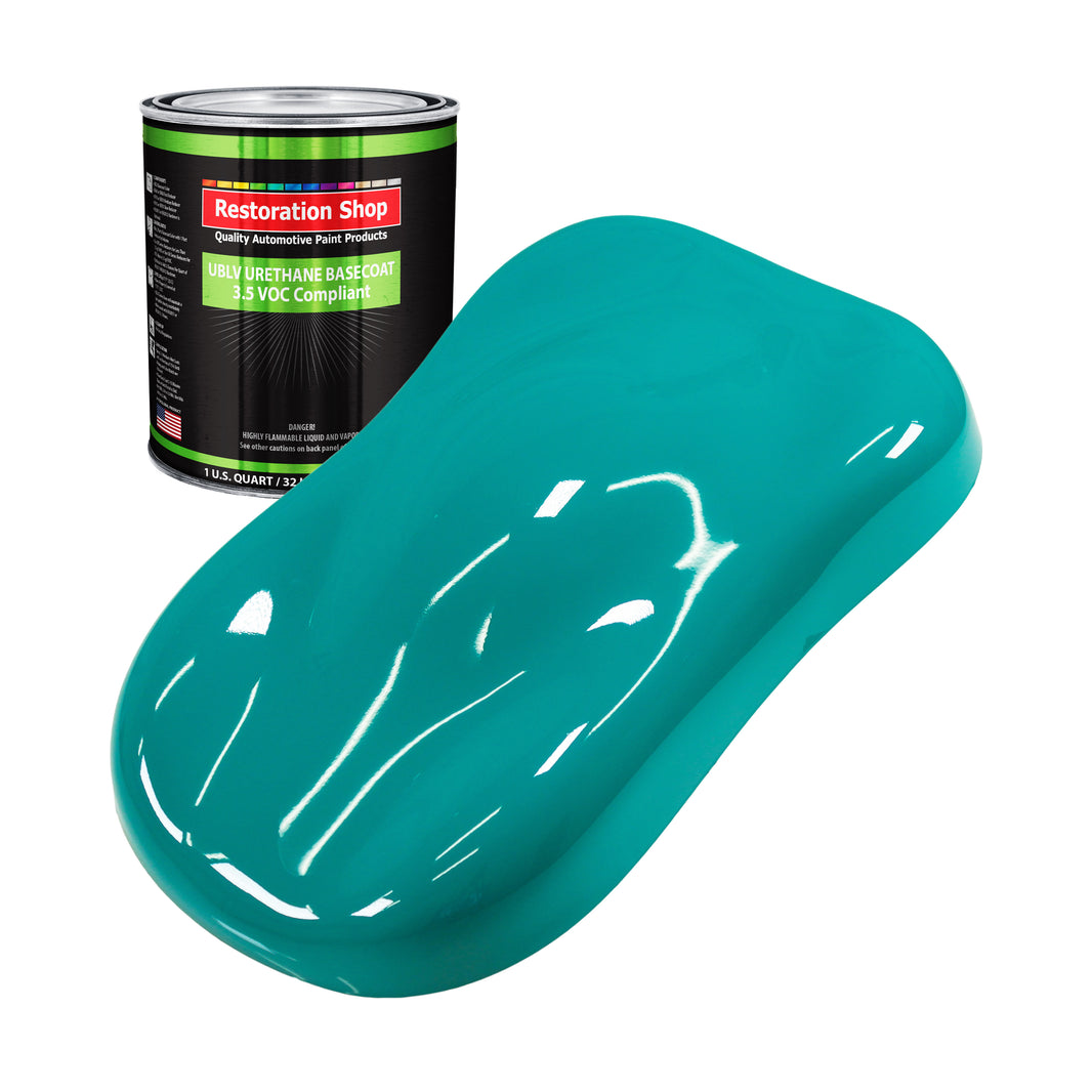 Deep Aqua - LOW VOC Urethane Basecoat Auto Paint - Quart Paint Color Only - Professional High Gloss Automotive Coating