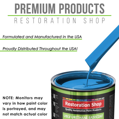 Grabber Blue - LOW VOC Urethane Basecoat with Premium Clearcoat Auto Paint - Complete Medium Quart Paint Kit - Professional Gloss Automotive Coating