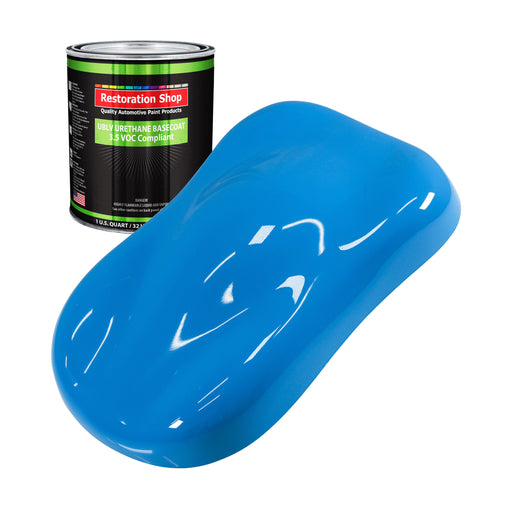 Grabber Blue - LOW VOC Urethane Basecoat Auto Paint - Quart Paint Color Only - Professional High Gloss Automotive Coating