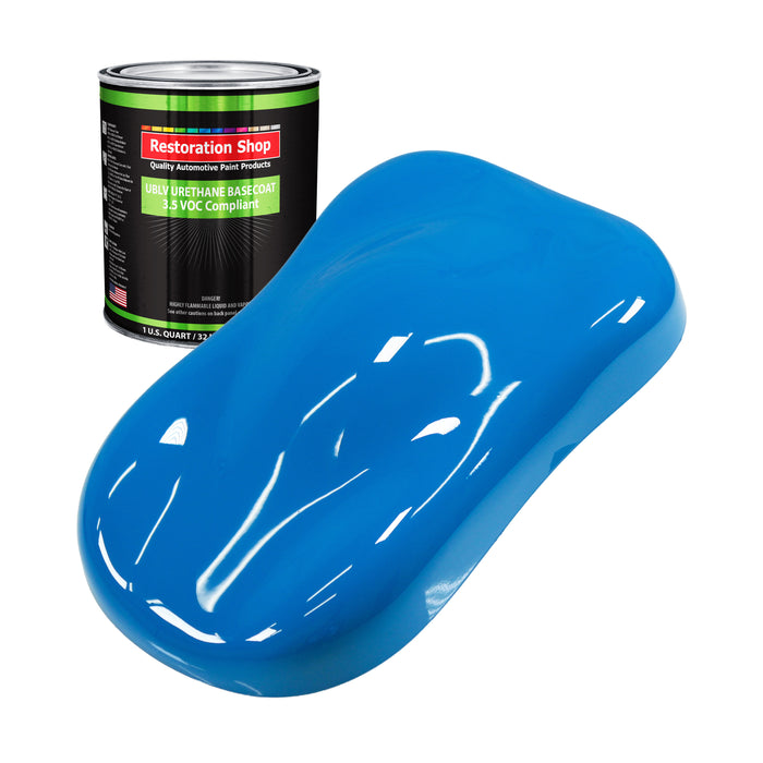 Coastal Highway Blue - LOW VOC Urethane Basecoat Auto Paint - Quart Paint Color Only - Professional High Gloss Automotive Coating