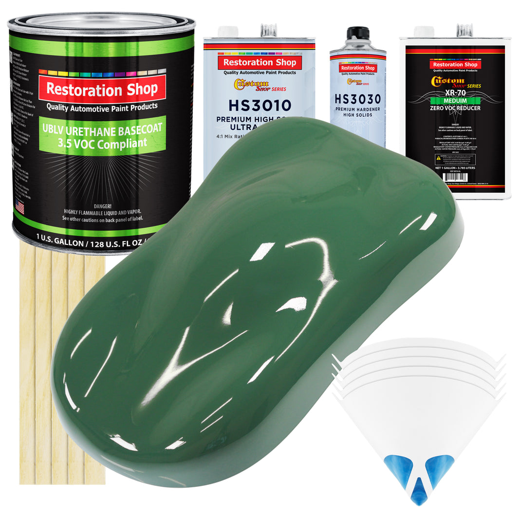 Transport Green - LOW VOC Urethane Basecoat with Premium Clearcoat Auto Paint (Complete Medium Gallon Paint Kit) Professional Gloss Automotive Coating