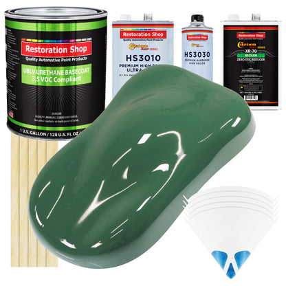 Transport Green - LOW VOC Urethane Basecoat with Premium Clearcoat Auto Paint (Complete Medium Gallon Paint Kit) Professional Gloss Automotive Coating