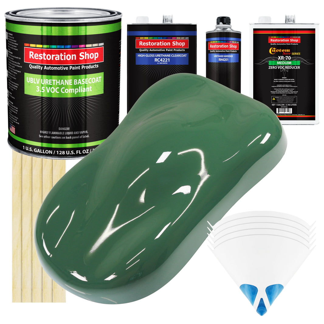 Transport Green - LOW VOC Urethane Basecoat with Clearcoat Auto Paint - Complete Medium Gallon Paint Kit - Professional High Gloss Automotive Coating