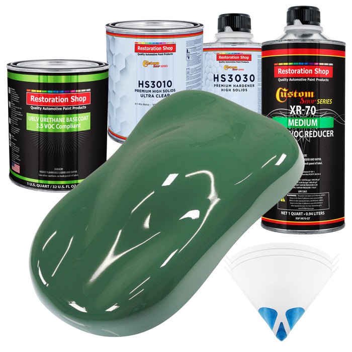 Transport Green - LOW VOC Urethane Basecoat with Premium Clearcoat Auto Paint (Complete Medium Quart Paint Kit) Professional Gloss Automotive Coating