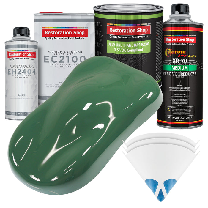 Transport Green - LOW VOC Urethane Basecoat with European Clearcoat Auto Paint - Complete Quart Paint Color Kit - Automotive Coating