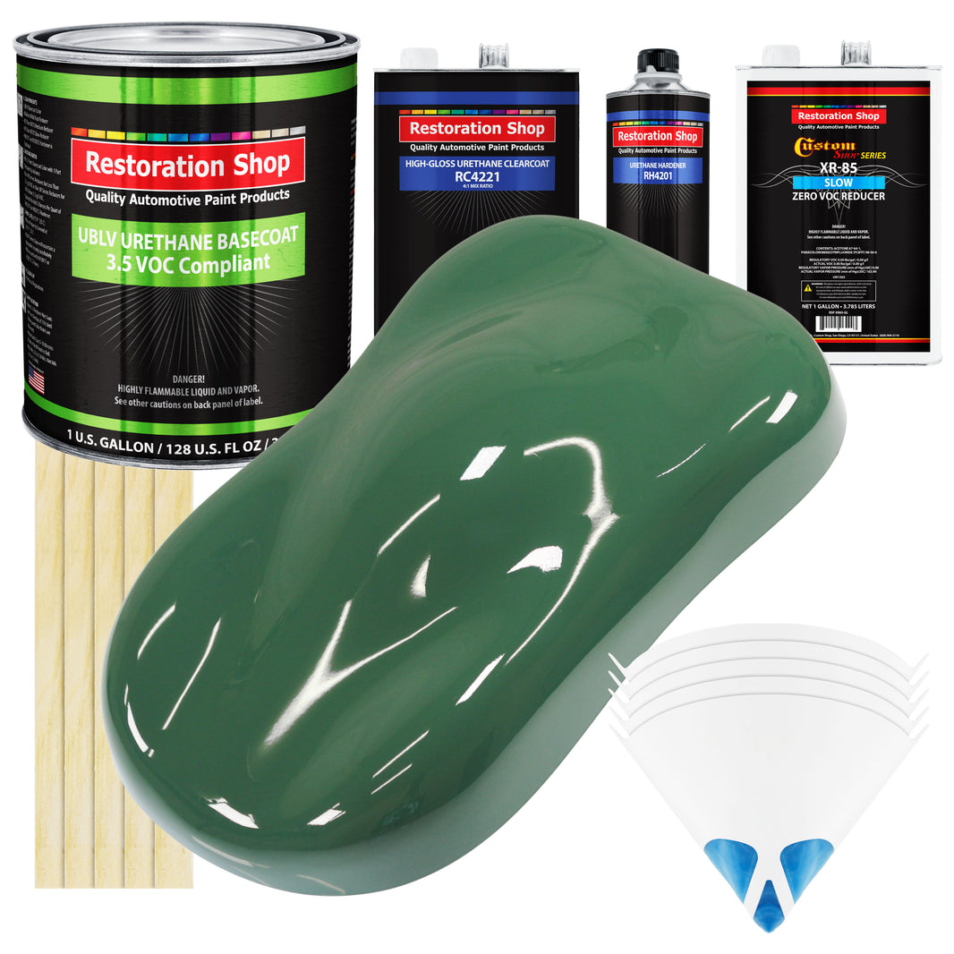 Transport Green - LOW VOC Urethane Basecoat with Clearcoat Auto Paint - Complete Slow Gallon Paint Kit - Professional High Gloss Automotive Coating