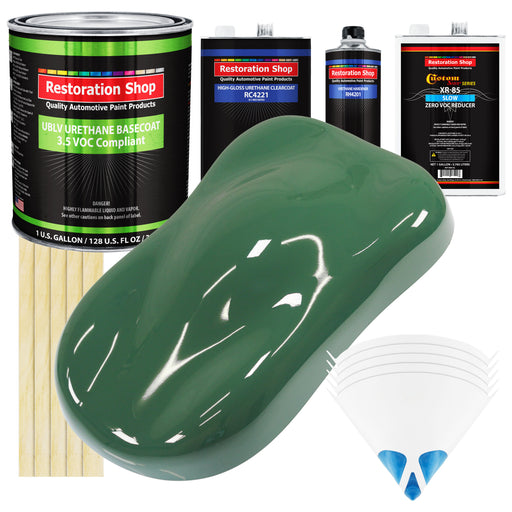 Transport Green - LOW VOC Urethane Basecoat with Clearcoat Auto Paint - Complete Slow Gallon Paint Kit - Professional High Gloss Automotive Coating