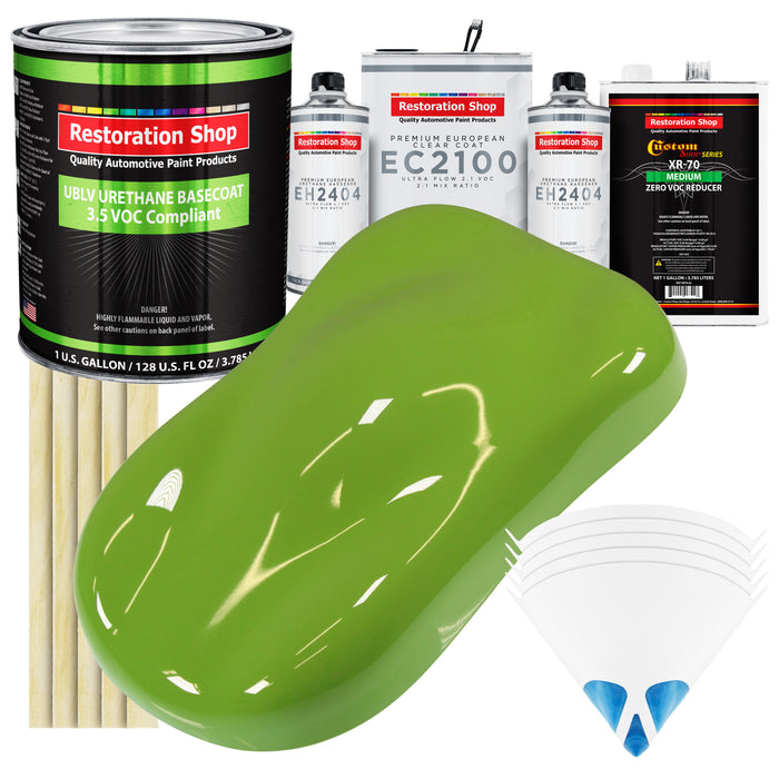 Sublime Green - LOW VOC Urethane Basecoat with European Clearcoat Auto Paint - Complete Gallon Paint Color Kit - Automotive Coating