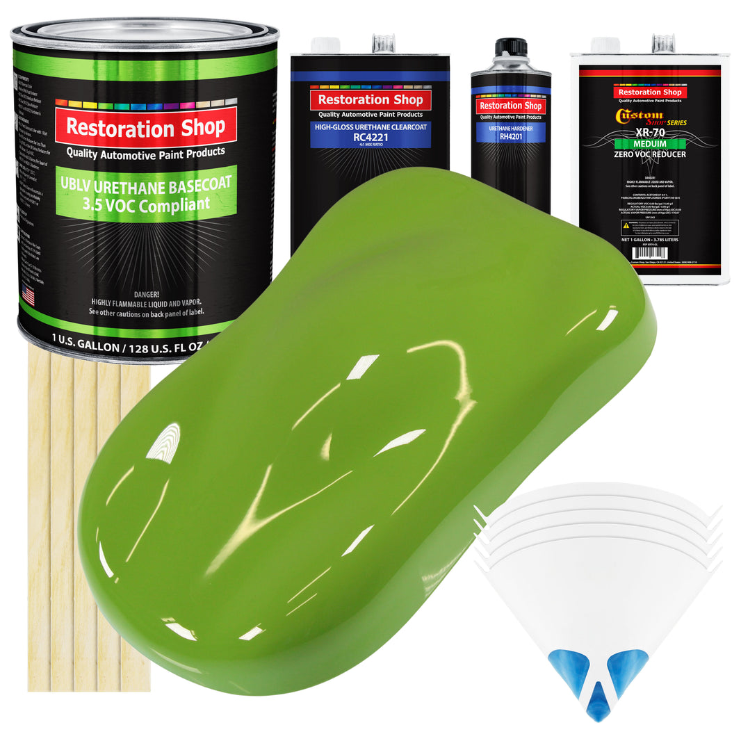 Sublime Green - LOW VOC Urethane Basecoat with Clearcoat Auto Paint - Complete Medium Gallon Paint Kit - Professional High Gloss Automotive Coating