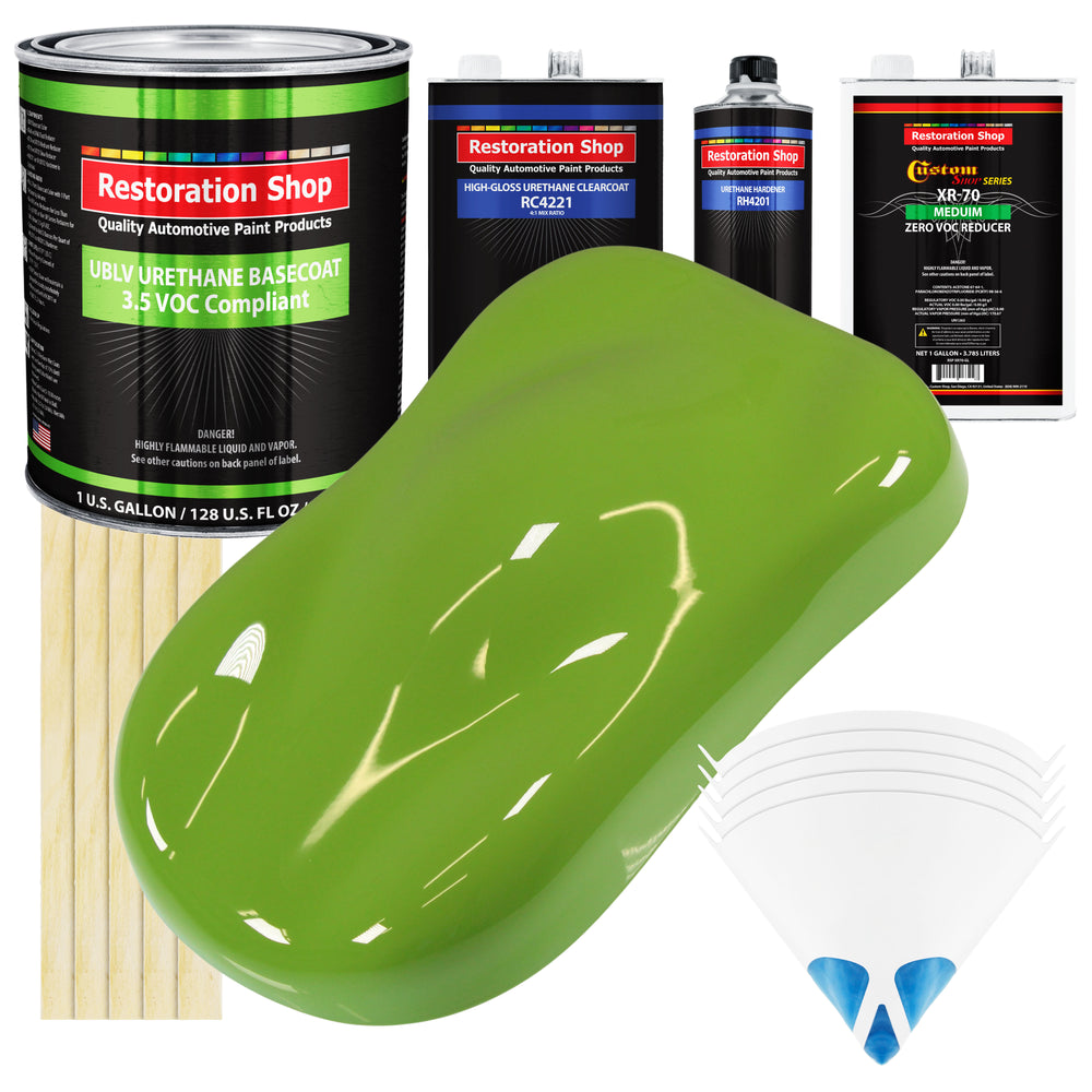 Sublime Green - LOW VOC Urethane Basecoat with Clearcoat Auto Paint - Complete Medium Gallon Paint Kit - Professional High Gloss Automotive Coating