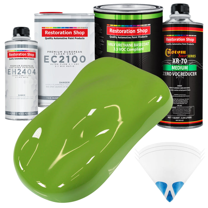 Sublime Green - LOW VOC Urethane Basecoat with European Clearcoat Auto Paint - Complete Quart Paint Color Kit - Automotive Coating