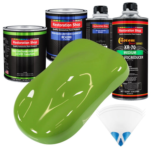 Sublime Green - LOW VOC Urethane Basecoat with Clearcoat Auto Paint - Complete Medium Quart Paint Kit - Professional High Gloss Automotive Coating