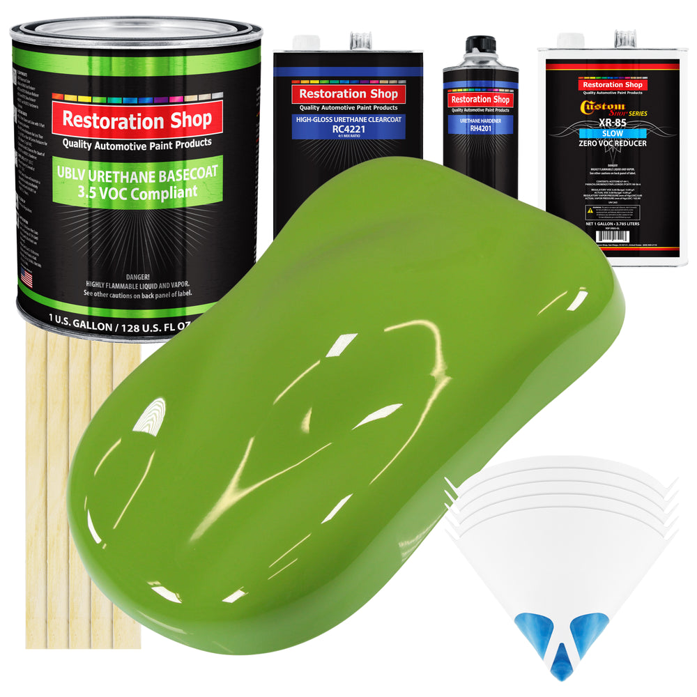 Sublime Green - LOW VOC Urethane Basecoat with Clearcoat Auto Paint - Complete Slow Gallon Paint Kit - Professional High Gloss Automotive Coating