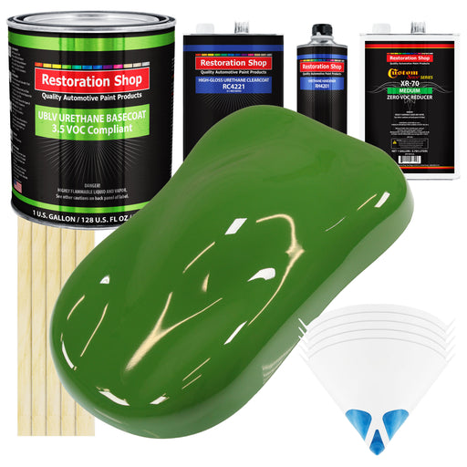 Deere Green - LOW VOC Urethane Basecoat with Clearcoat Auto Paint - Complete Medium Gallon Paint Kit - Professional High Gloss Automotive Coating